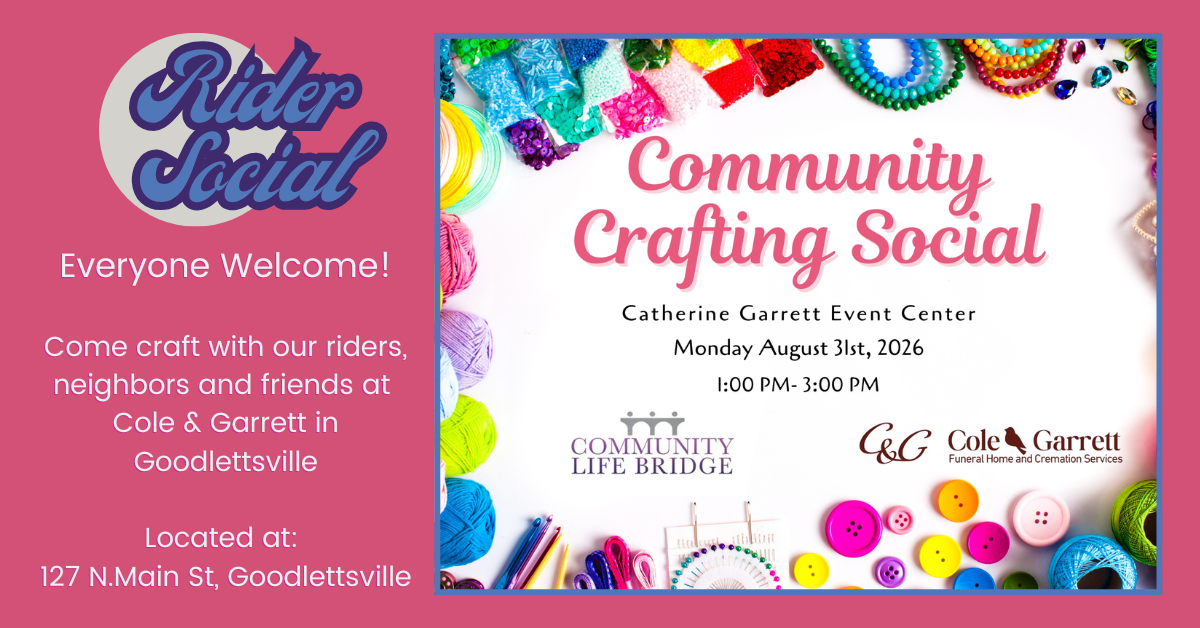 August Rider Social – Community Crafting Social!